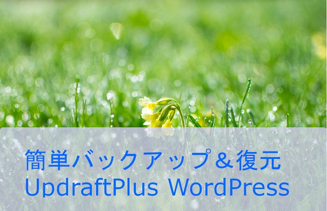 簡単操作 WordPressバックアップ＆復元 UpdraftPlus WordPress Backup Plugin